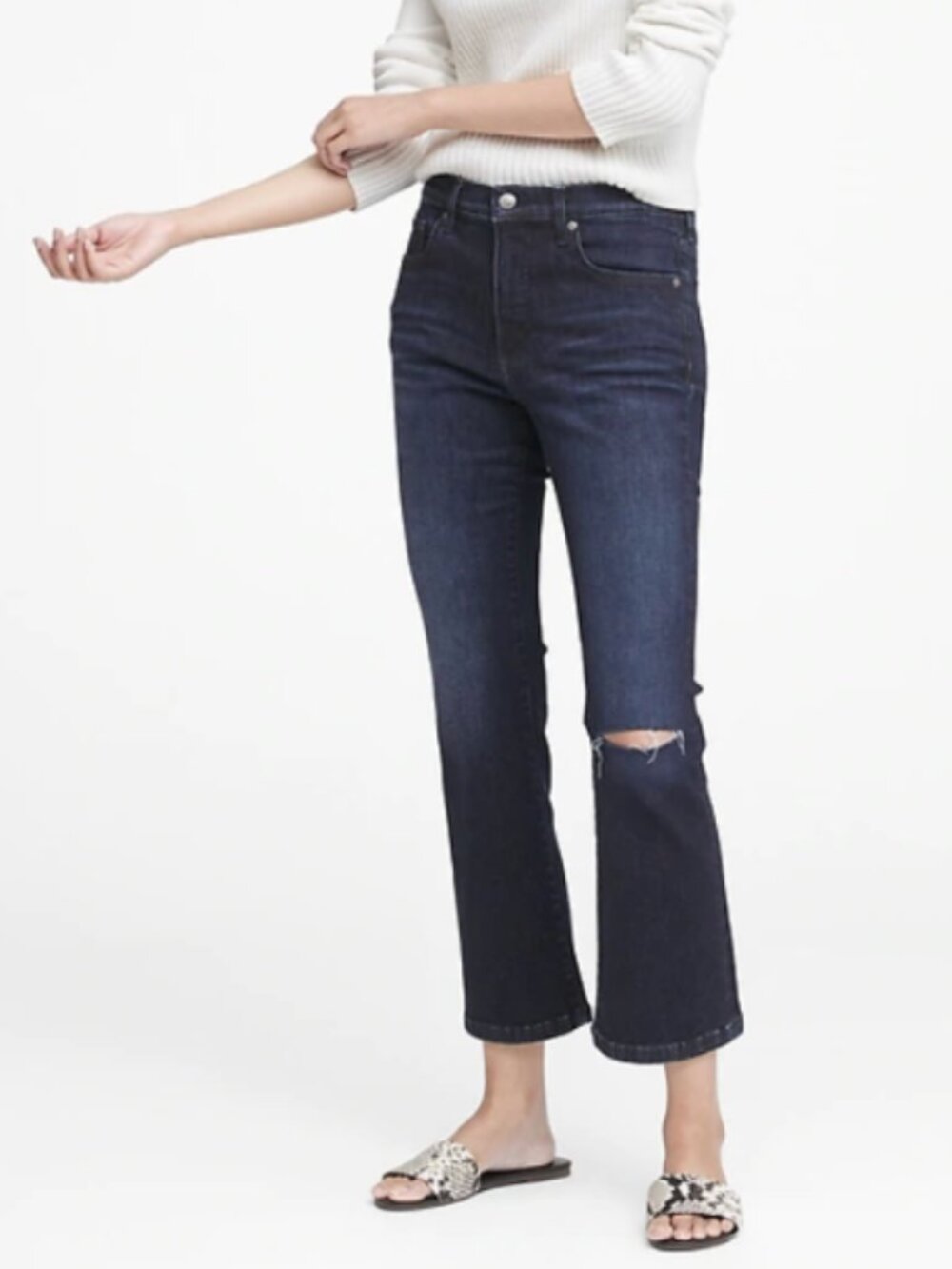 Banana Republic Mid-Rise Crop Flare Jeans Size 31 Women's
